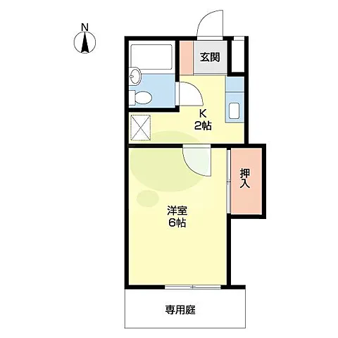 間取り図：1階（B105号室）
