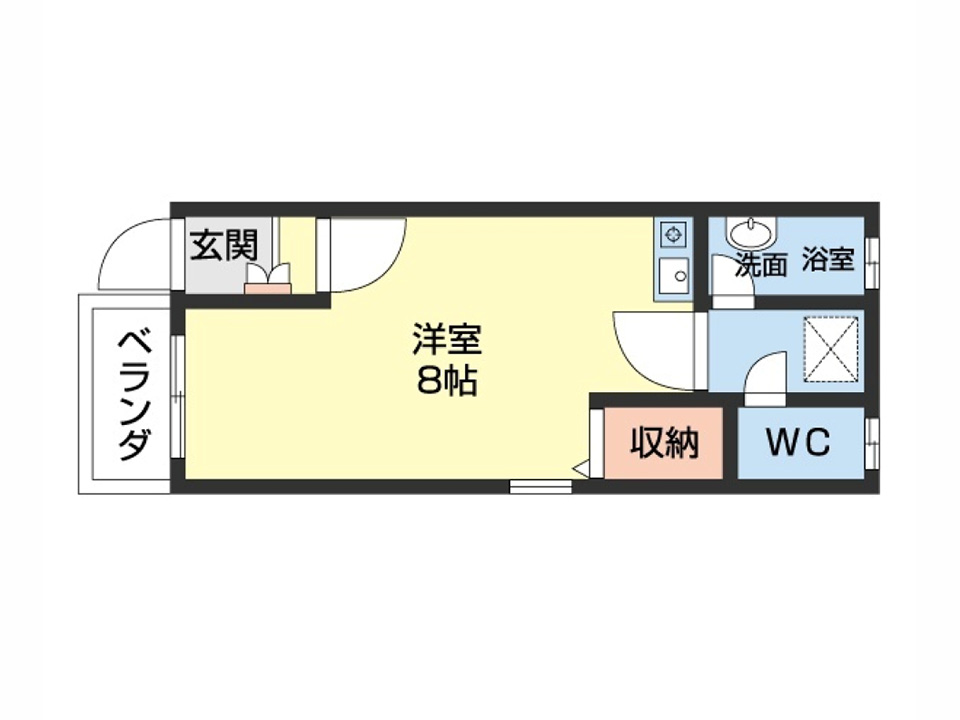 【102号室・202号室・302号室】間取り図