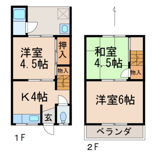 間取り：3K（2号室）